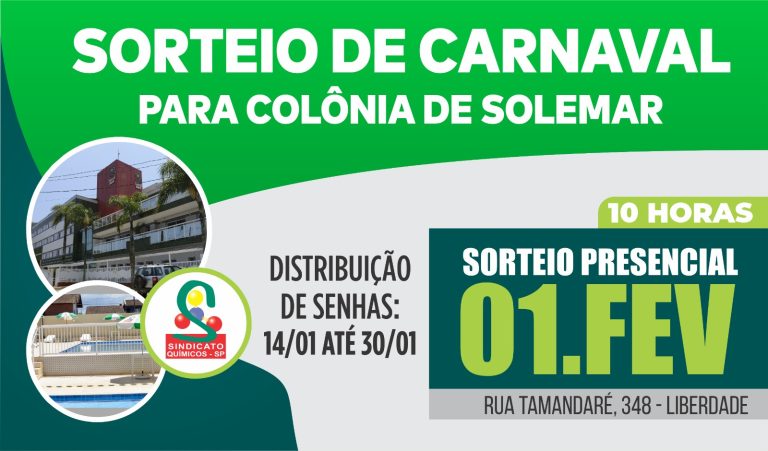 Sorteio de Carnaval para uso da colônia